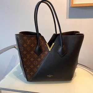 Louis vuitton calfskin monogram kimono tote black